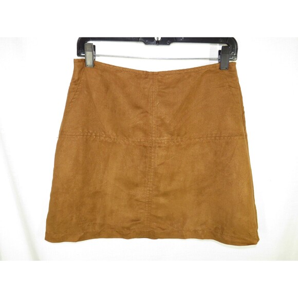 Sanctuary Women's Cognac Faux Suede Mini Skirt Size Small - Picture 9 of 9